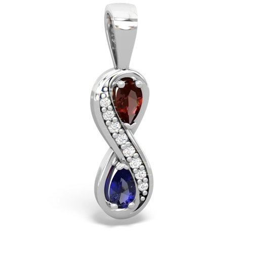 garnet-lab sapphire keepsake infinity pendant