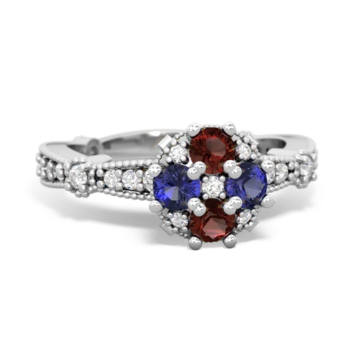 garnet-lab sapphire art deco engagement ring