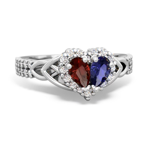 garnet-lab sapphire keepsake engagement ring