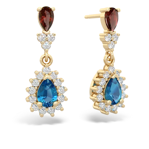 garnet-london topaz dangle earrings
