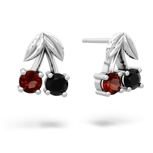 garnet-onyx cherries earrings