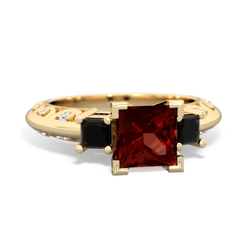 garnet-onyx engagement ring