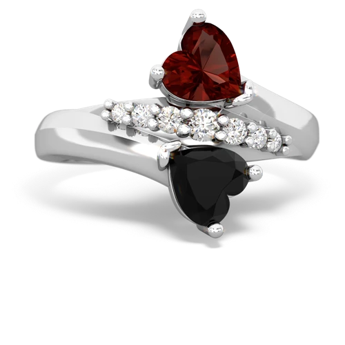 garnet-onyx modern ring