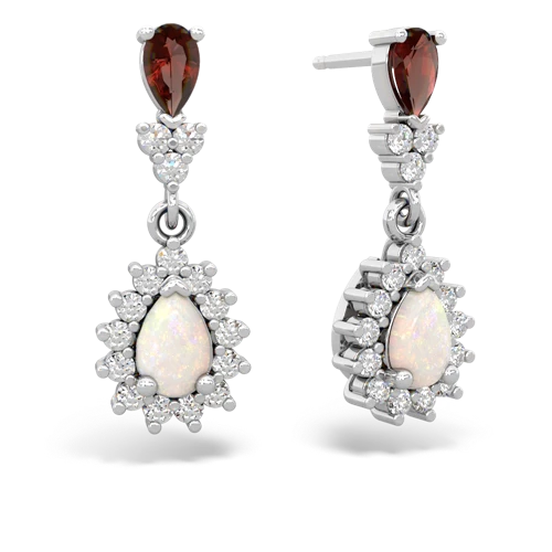 garnet-opal dangle earrings