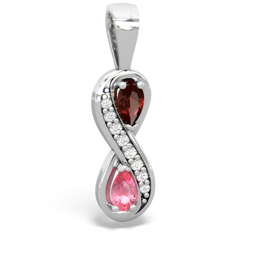 garnet-pink sapphire keepsake infinity pendant