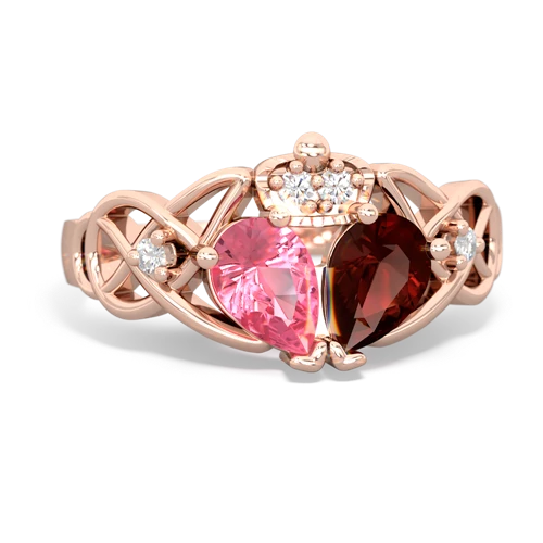 garnet-pink sapphire claddagh ring