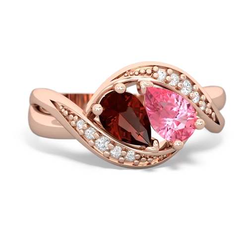 garnet-pink sapphire keepsake curls ring