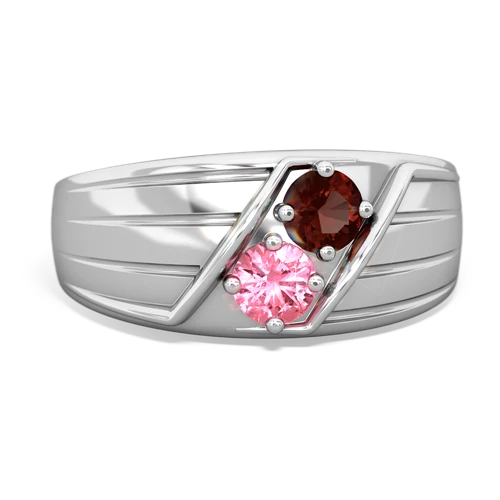 garnet-pink sapphire mens ring