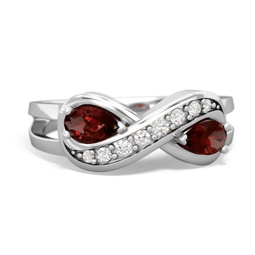 garnet diamond infinity ring