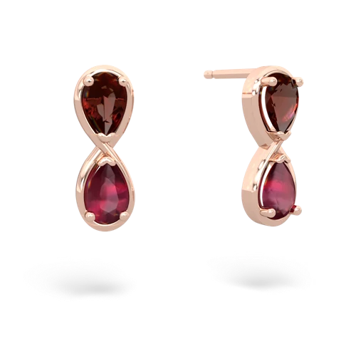 garnet-ruby infinity earrings
