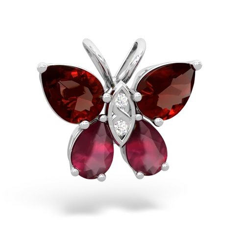 garnet-ruby butterfly pendant