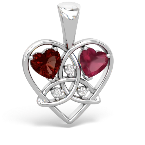 garnet-ruby celtic heart pendant