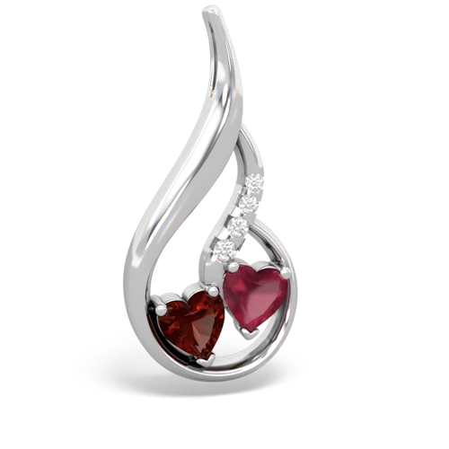 garnet-ruby keepsake swirl pendant