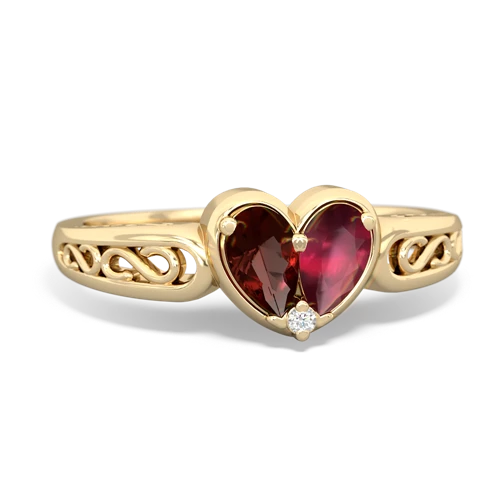 garnet-ruby filligree ring