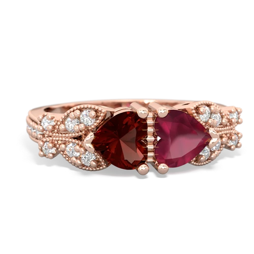 garnet-ruby keepsake butterfly ring