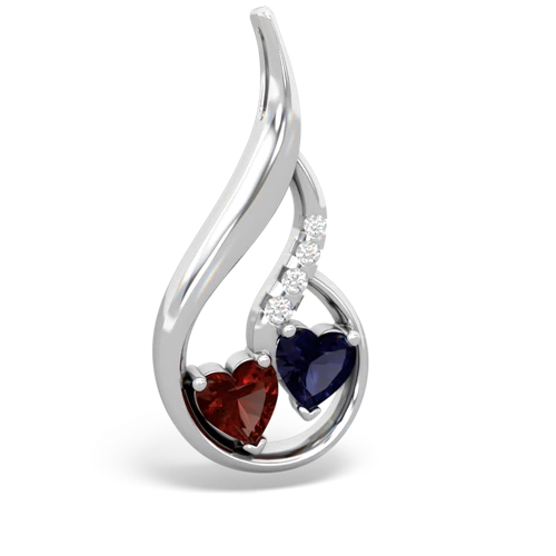garnet-sapphire keepsake swirl pendant