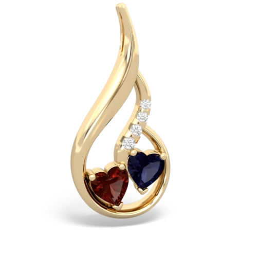 garnet-sapphire keepsake swirl pendant