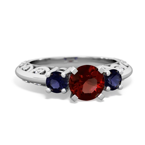 garnet-sapphire engagement ring