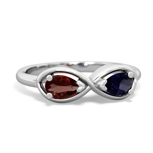 garnet-sapphire infinity ring