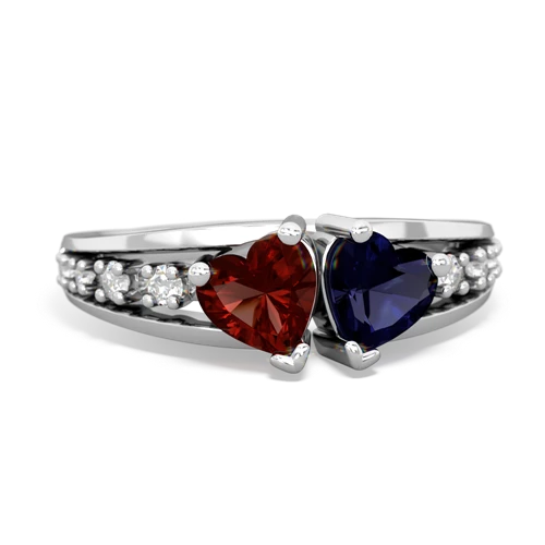 garnet-sapphire modern ring
