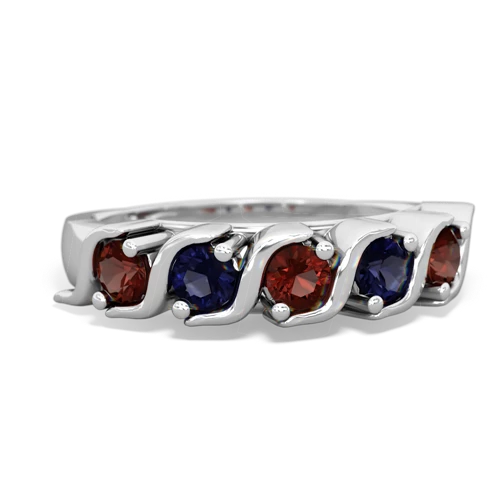 garnet-sapphire timeless ring
