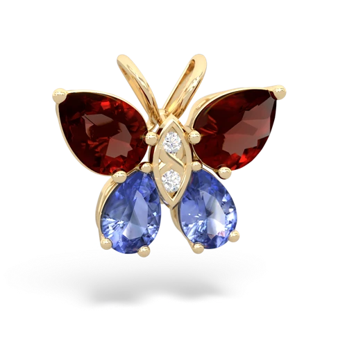 garnet-tanzanite butterfly pendant