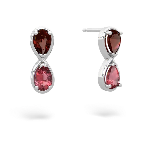 garnet-tourmaline infinity earrings