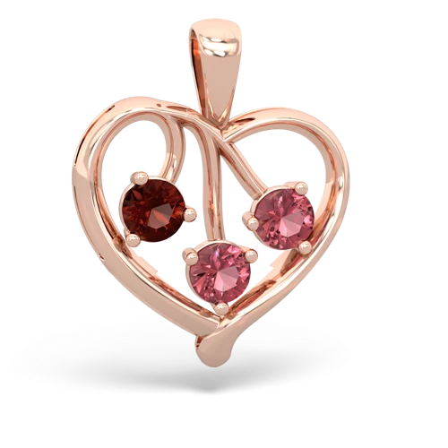 garnet-tourmaline love heart pendant