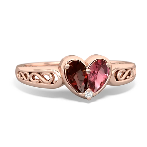 garnet-tourmaline filligree ring