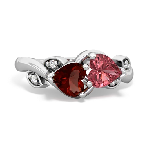 garnet-tourmaline floral keepsake ring