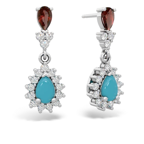 garnet-turquoise dangle earrings