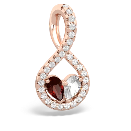 garnet-white topaz pave twist pendant