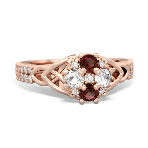 garnet-white topaz engagement ring