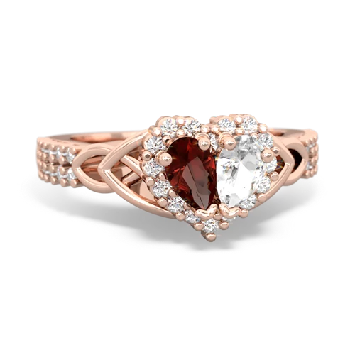 garnet-white topaz keepsake engagement ring