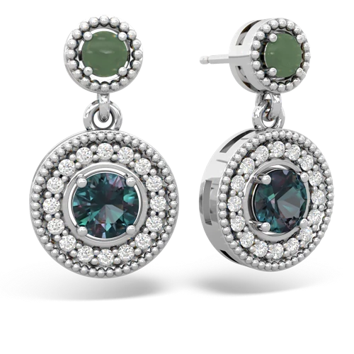 jade-alexandrite halo earrings