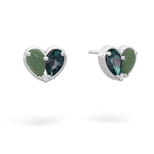jade-alexandrite one heart earrings