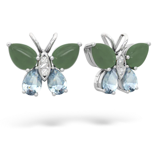 jade-aquamarine butterfly earrings