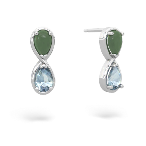 jade-aquamarine infinity earrings
