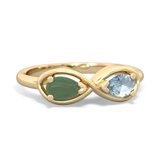 jade-aquamarine infinity ring