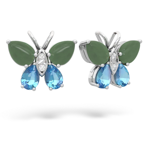 jade-blue topaz butterfly earrings