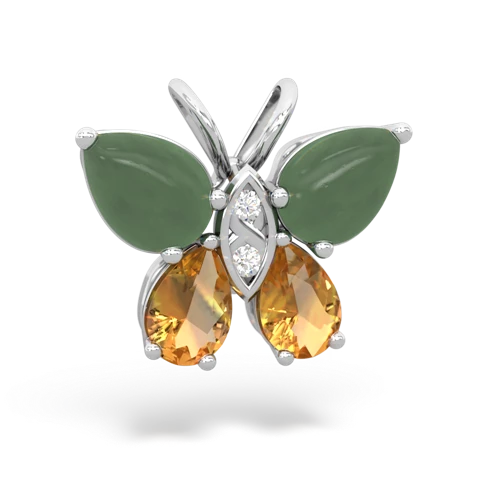jade-citrine butterfly pendant