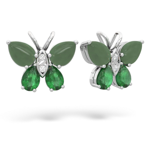 jade-emerald butterfly earrings