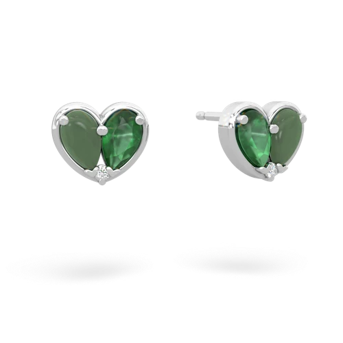 jade-emerald one heart earrings