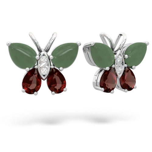 jade-garnet butterfly earrings