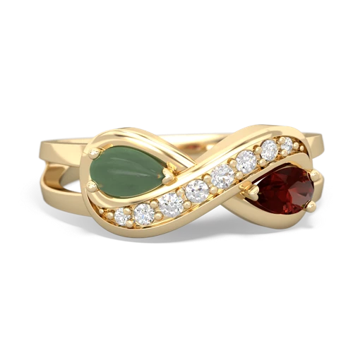 jade-garnet diamond infinity ring