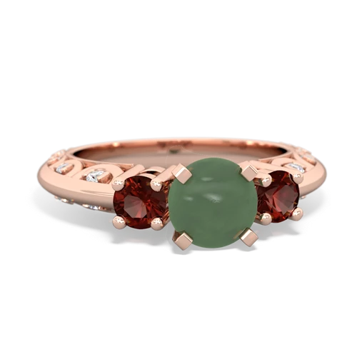 jade-garnet engagement ring
