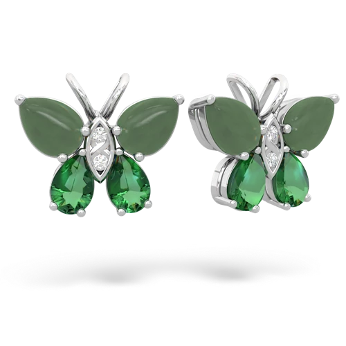 jade-lab emerald butterfly earrings