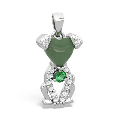jade-lab emerald birthstone puppy pendant