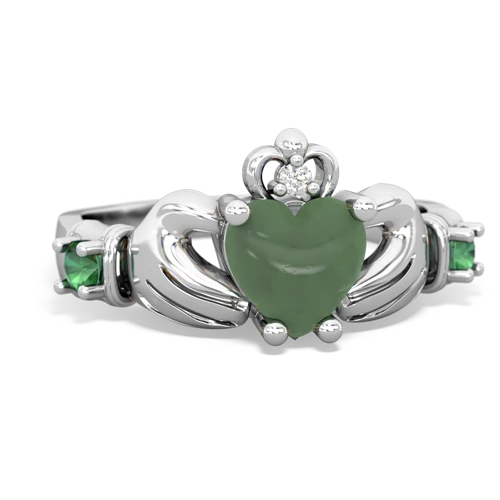 jade-lab emerald claddagh ring