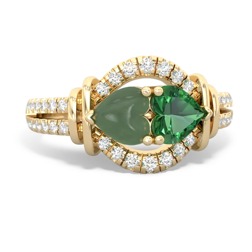 jade-lab emerald pave keepsake ring